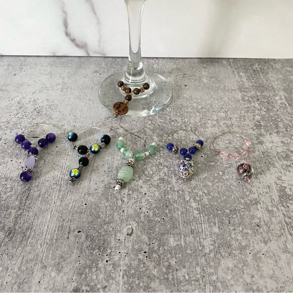 Handmade Wine Glass Markers Set of 6